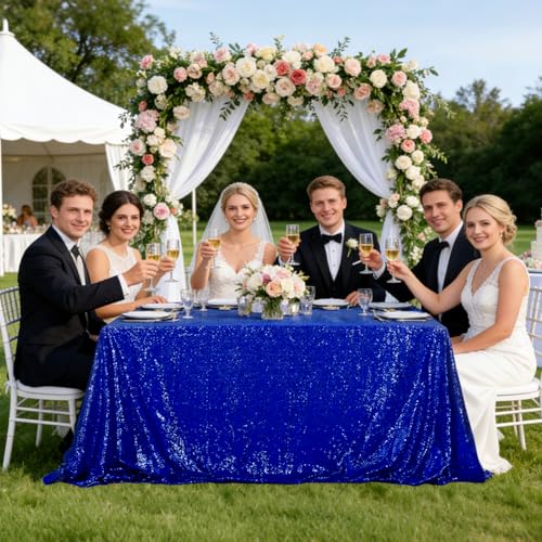 Royal Blue Sequin Tablecloth 60x102 Inch Glitter Drape for Weddings & Events - Variation of THIS listing