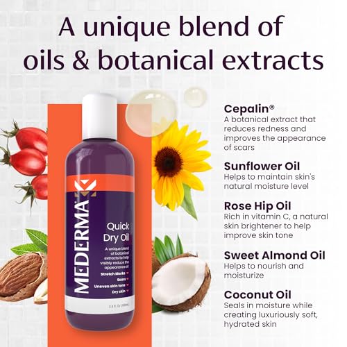 Mederma Quick Dry Scar and Stretch Mark Body Oil 3.4 Fl Oz