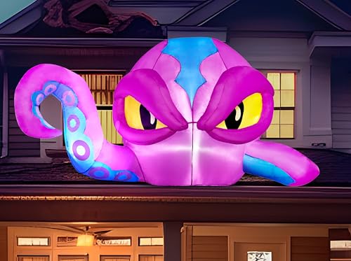 Inflatable Halloween Octopus Decoration with LED Lights - 6.2 x 4.4 ft, Outdoor Yard & Window Decor