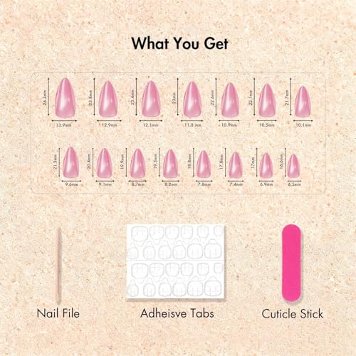 Black Cat Eye Press-On Nails Almond Glitter Chrome Finish - Reusable 30 pcs, Medium Length, Salon Quality