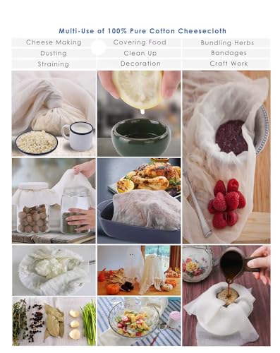 50 Yards Fine Unbleached Cotton Cheesecloth - Reusable Straining & Decoration