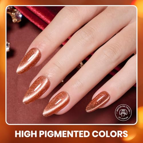 Beetles Fall Gel Nail Polish Set - Opulent Glow Collection, 20 Colors, Mixed Finishes - A