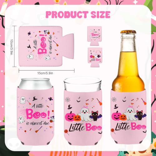 Pink Baby Shower Cup Sleeves - Halloween Ghost &