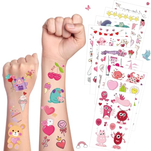 Valentine's Day Temporary Tattoos Set - Holiday Style, 20 Sheets Kids & Adults
