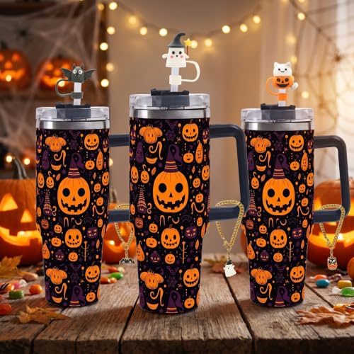 Halloween Series 2 4-Pack Stanley Tumbler Straw Covers & Charm Set - Customizable