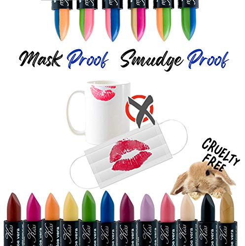 Magic Kiss Aloe Vera Color Changing Lipstick Set - Black Variation, 6 Pack