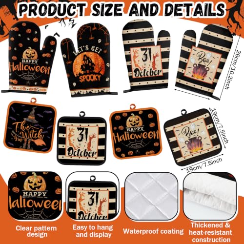Halloween Kitchen Accessories Set - Spooky Black & Orange, 12 Pieces