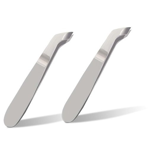 2 Pack Mini Cuticle Cutter, Small Cuticle Trimmer for Manicure and Pedicure, Professional Nail Kit Cuticle Nippers Portable Hangnail Clippers Remover Tweezers for Man Woman, Silver