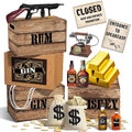 Roaring 20s Party Decorations Set with Canvas Money Bags and Inflatable Gun
