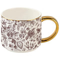 Brown Delft Mug with Gold Handle 14oz - Fall Coffee Tea Cider Mug - Seasonal Gift