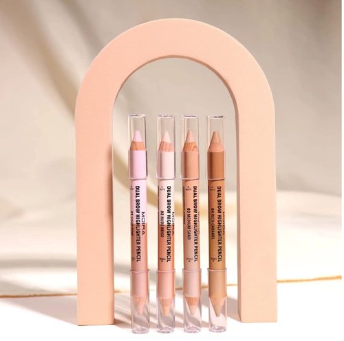 Skiennix Dual Brow Highlighter Pencil - Medium Sand Shade for Perfectly Defined Brows