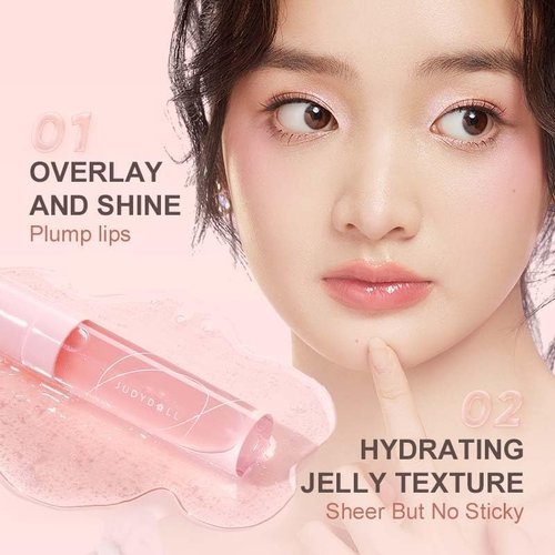 JUDYDOLL Lip Oil - Peach Honey Overlay for Sheer Glossy Shine | Hydrating & Non-Sticky Formula