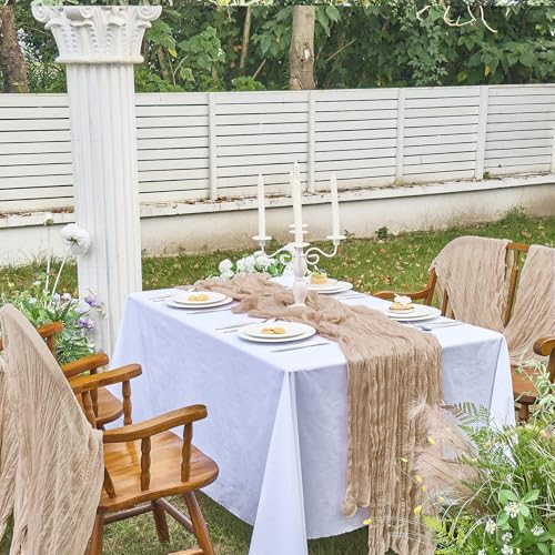 Nude Cheesecloth Table Runner 10ft Pack for Birthday Party & Home Decor - IVAPUPU