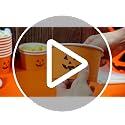 24 Pack 16 oz Disposable Halloween Pumpkin Snack Cups - Black & Orange