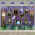 Halloween Haunted House Backdrop 10x8FT Purple Spooky Ghost Spider Wall Decoration - Digital Photo Background