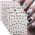 Halloween Nail Art Stickers - Pumpkin Ghost Bat Spider Design - 6 Sheets