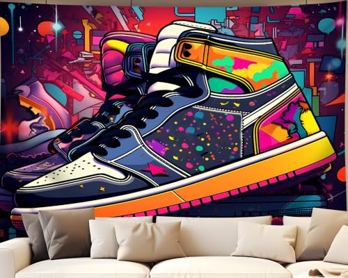 Basketball Shoes Tapestry Wall Decor 90x70in - Sneaker Poster for Room