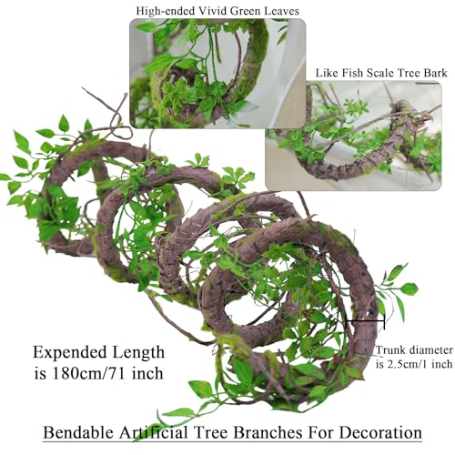 71-Inch Bendable Jungle Vine Garland with Moss for Halloween & Decor