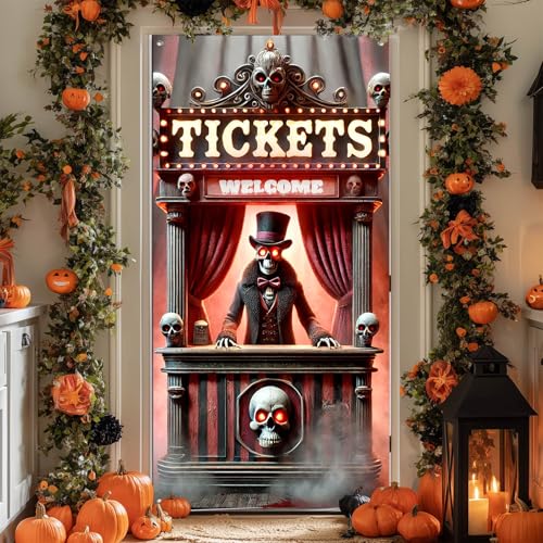 Halloween Door Banner Skeleton Boo 35x71 Inch Polyester - Fall Decor
