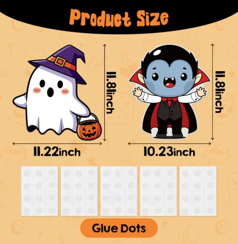 Halloween Cardboard Cutouts Set - Large Spooky Character Decorations, 12 Pcs