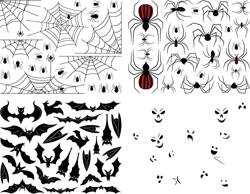 Halloween Window Clings Set for Indoor & Outdoor Decoration - Spooky Spider Design