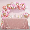 60x120 Inch Rose Gold Sequin Tablecloth - Rectangular Glitter Party Decor with Variation Rose Gold / 4.7x2.4 Inches