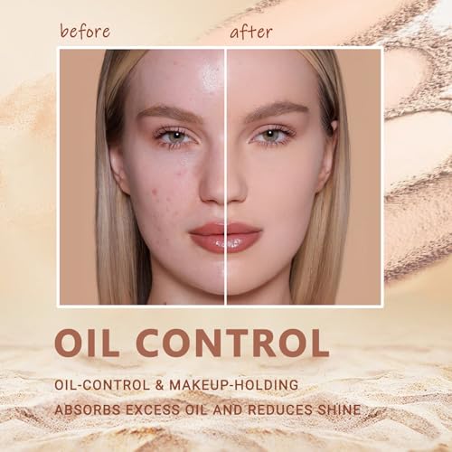 Oil Control Face Pressed Powder Compact - Natural Beige, Matte Finish