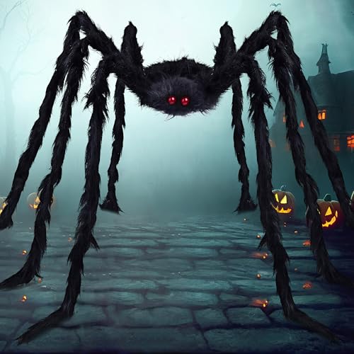 Giant Halloween Spider Decoration - 108 Inch Outdoor & Indoor Haunted House Prop