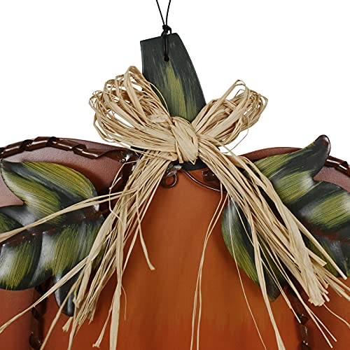 Autumn Pumpkin Wooden Sign for Front Door - Rustic Fall Decor, 11x12.5in