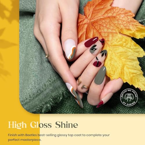 Beetles Fall Gel Nail Polish Set - Golden Season Glitter Colors, Brown Green Gold Variation
