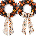 Halloween Satin Wreath Sash Set - Pumpkin Ghost Black Cat 56" x 4.5" Halloween / 2