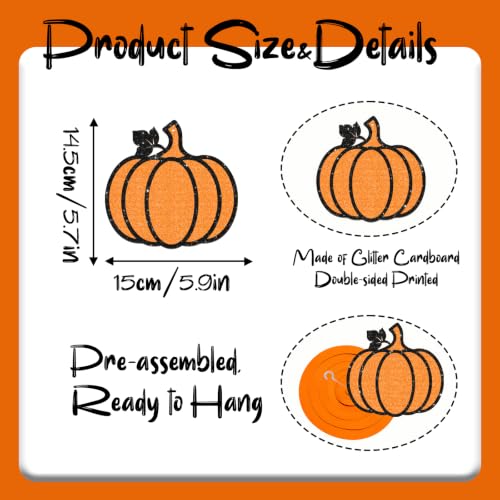 Halloween Pumpkin Hanging Decorations Set - Fall Harvest & Party Decor