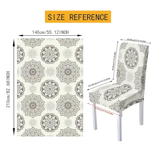 7-Piece Mandala Table Cloth and Chair Cover Set - Rectangular Dining Decor
