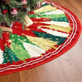 48-Inch Red Christmas Tree Skirt with Peppermint Design - Holiday Decor