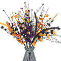 Halloween Floral Picks with Candy and Berries - Purple, Orange, Black - 6 Pack