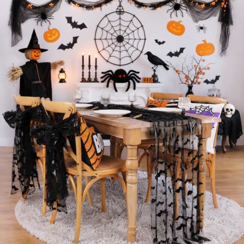 Halloween Black Bat Table Runner 29x120 Inch Fabric Decor - Variation of THIS listing