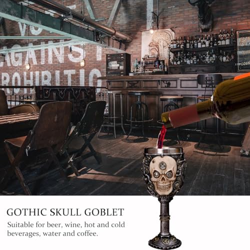 3D Skull Wine Goblet - Gothic Steampunk Stainless Steel Chalice for Halloween & Parties