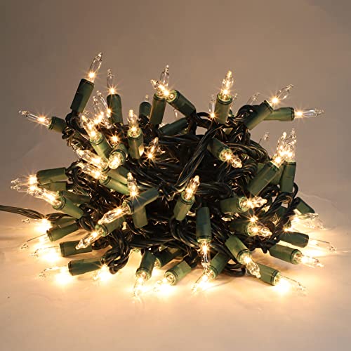 Ultra-Bright Connectable Christmas String Lights 300 LED 63.8ft Green Wire - Indoor Outdoor Holiday Decor - Variation of 150 Lights Pair