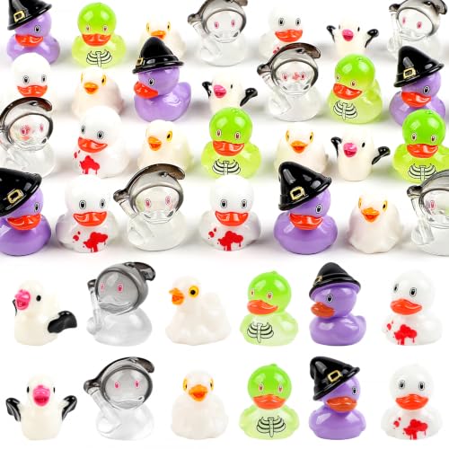 36 Pack Halloween Mini Resin Duck Figurines - Spooky Holiday Decor