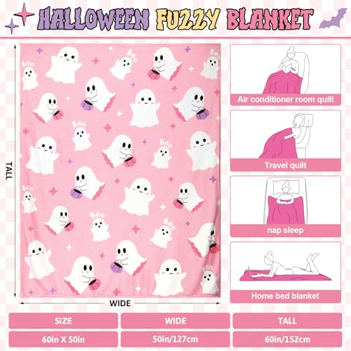 Pink Halloween Boo Gift Basket for Women - 8 Pcs Festive Stuffer Set
