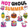 Hot Ghoul Summer Decorations Banner Set with Hanging Swirls - Party Decor