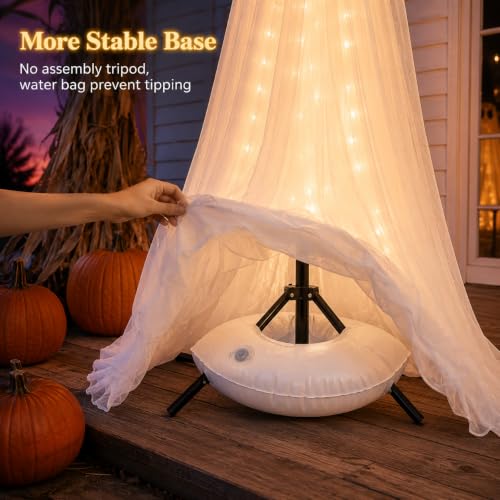 2 Pack 5Ft Large Light Up Ghost Decorations - Outdoor Halloween Yard, Porch & Garden