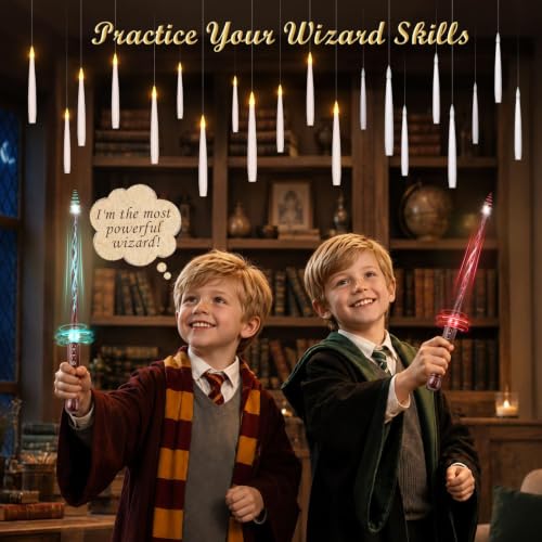 Palmatte 20P Floating Candles with Wand Remote Halloween Indoor Decor