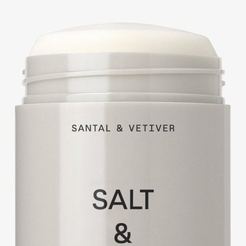 Salt & Stone Aluminum Free Deodorant | Extra Strength 48 Hour Protection for Women & Men | Made with Seaweed Extracts, Niacinamide & Prebiotics | Santal & Vetiver