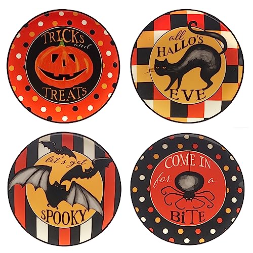 Halloween 8.75 Inch Salad & Dessert Plate Set - Medium, 4 Pack