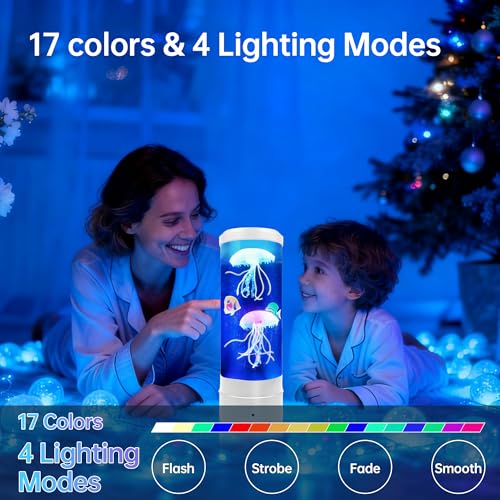 Jellyfish Lamp with Bluetooth Speaker - White, 17 Colors & 4 Modes, USB Powered