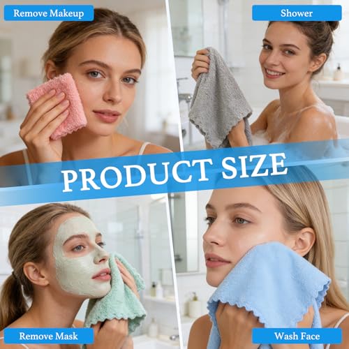 Reusable Makeup Remover Cloths 7x7 Inch Set for Face & Travel