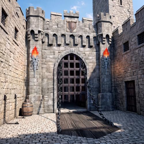 Medieval Castle Party Backdrop Decorations Kit for Halloween & Events - 105 Pieces