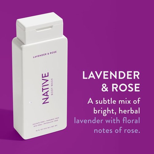 Native Body Wash - Naturally Derived Ingredients for Soft, Hydrated Skin | Coconut & Vanilla, Lavender Rose, Cucumber Mint | 18 oz, Pack of 3