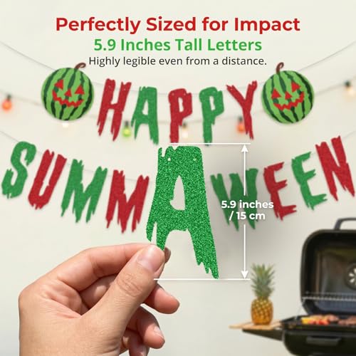 Summerween Halloween Banner Watermelon Spooky Party Decor - Summer & Fall Celebration